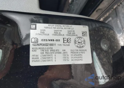 2013 Chevrolet Silverado 1500 Work Truck from USA, damaged, VIN 1GCRKPEA6DZ186611